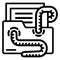 Email virus worm icon, outline style