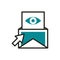 Email vision click web development icon line and fill