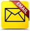 Email yellow square button red ribbon in corner