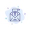 Emails, Envelope, Greeting, Invitation Blue Icon on Abstract Cloud Background