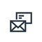 emails icon vector from marketing concept. Thin line illustration of emails editable stroke. emails linear sign for use on web and