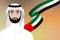 Emarati man vector in UAE national flag