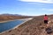 Embalse de los Molinos, Fuerteventura, Canary Islands: low water in the old reservoir