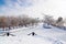 The Embankment of Amur River in Khabarovsk, Russia