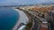 Embankment and beach in Nice resort city, travel, amazing panoramic view