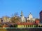 Embankment in the city of Kharkov with a view of the Intercession Cathedral Ukraine