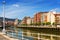 Embankment of Ibaizabal river. Bilbao, Spain