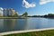 Embankment of lake Verhnee (formerly Oberteich). Kaliningrad (formerly Koenigsberg), Russia