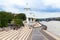 Embankment of Rhone river, Lyon, France