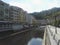 The embankment of the Tepla River in Karlovy Vary, Czech Republic