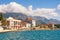 Embankment of Tivat town. Bay of Kotor Adriatic Sea, Montenegro