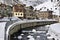 Embankment of Valira d Orient river in la Cortinada. Andorra