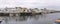 Embankment view with stilt houses  and fishing boats, Henningsvaer,  Lofoten, Norway