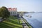 The embankment of the Volga river September day. Rybinsk, Yaroslavl region