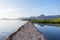 Embankments at sea is made of stone, pier, mooring of small fishing boats part 2