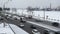 Embankments of St. Petersburg in winter traffic time lapse