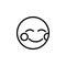 Embarrassed emoji outline icon. Signs and symbols can be used for web, logo, mobile app, UI, UX