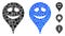 Embarrassment Smiley Map Marker Composition Icon of Circles