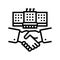 embassy diplomats handshaking line icon vector illustration