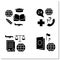 Embassy service glyph icons set