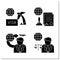 Embassy service glyph icons set