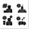 Embassy service glyph icons set