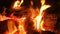 Embers glowing in blazing fire bonfire embers