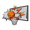 Emblem with basketball symbols. Sport club label or emblem.