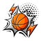 Emblem with basketball symbols. Sport club label or emblem.