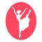 Emblem of dance ballet studio with ballerina