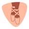 Emblem of dance studio with ballet pointe shoes