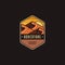 Emblem Desert landscape adventure logo icon