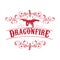 Emblem design letter dragon fire with color red