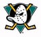 The emblem of the hockey club Anaheim Mighty Ducks 1993-2006. USA.