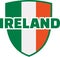 Emblem in irish colors and ireland word