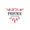 Emblem label Phoenix logo vector template