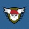 Emblem Military . Skull beret with weapons.