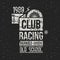 Emblem motorcycle racing club in retro style