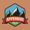 Emblem with the name of Apennine Mountains, Italy