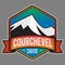 Emblem with the name of Courchevel, France