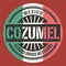 Emblem with the name of Cozumel, Mexico