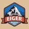 Emblem with the name of Eiger, Switzerland