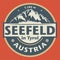 Emblem with the name of Seefeld in Tirol, Austria