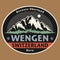 Emblem with the name of Wengen, Switzerland