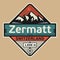 Emblem with the name of Zermatt, Switzerland