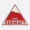 Emblem with the name of Zermatt, Switzerland