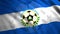 The emblem of the Nicaraguan national football team. Motion. A bright canvas with a soccer ball.