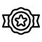 Emblem online voucher icon, outline style