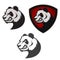 Emblem with panda. Sport team mascot.