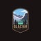Emblem patch logo illustration of Glacier National Park Emblem patch logo illustration